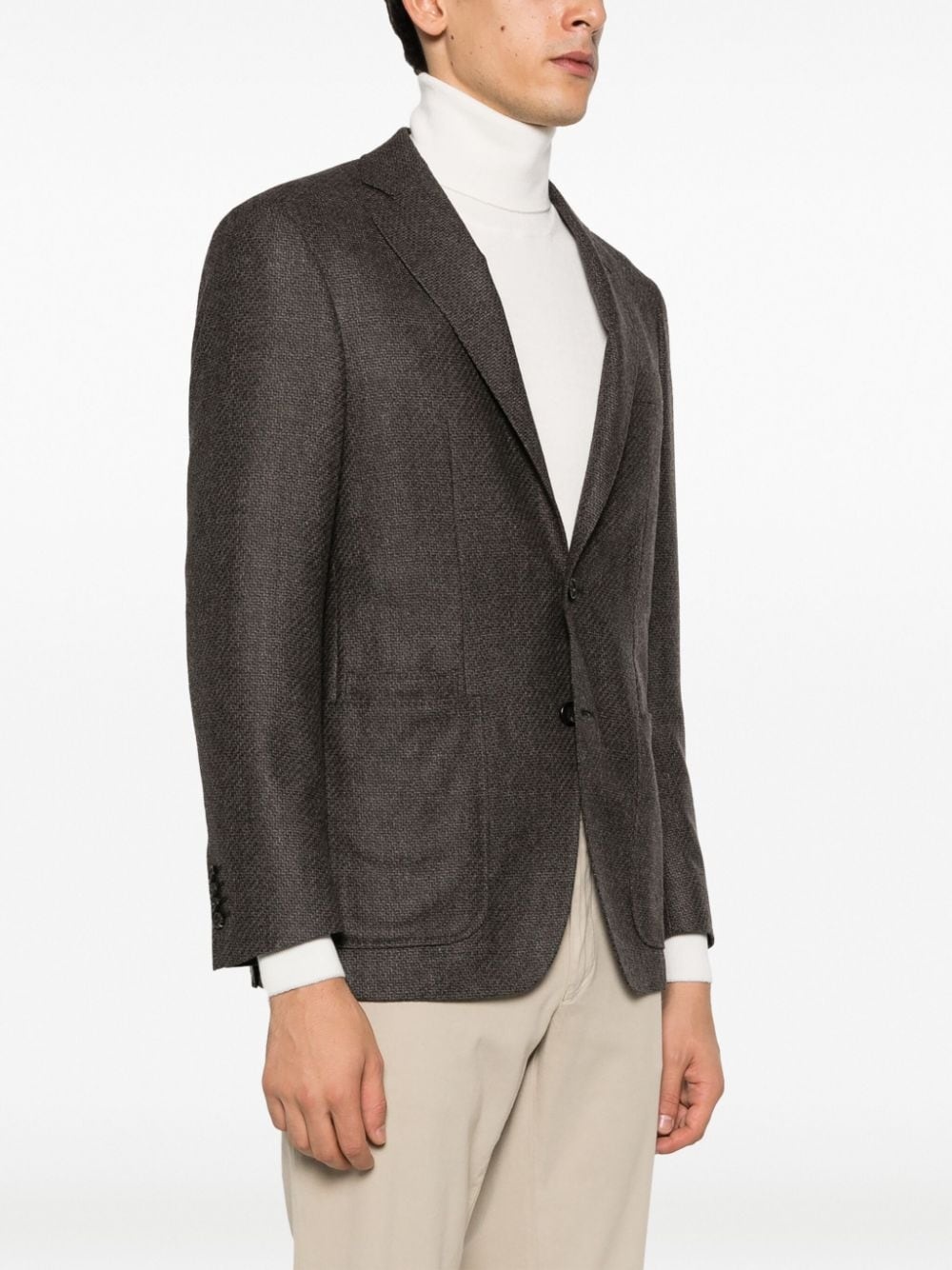 single-breasted wool blazer - 3