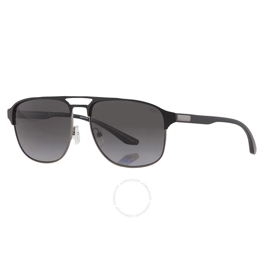 Emporio Armani Polarized Grey Gradient Pilot Men's Sunglasses EA2144 336511 60 - 3