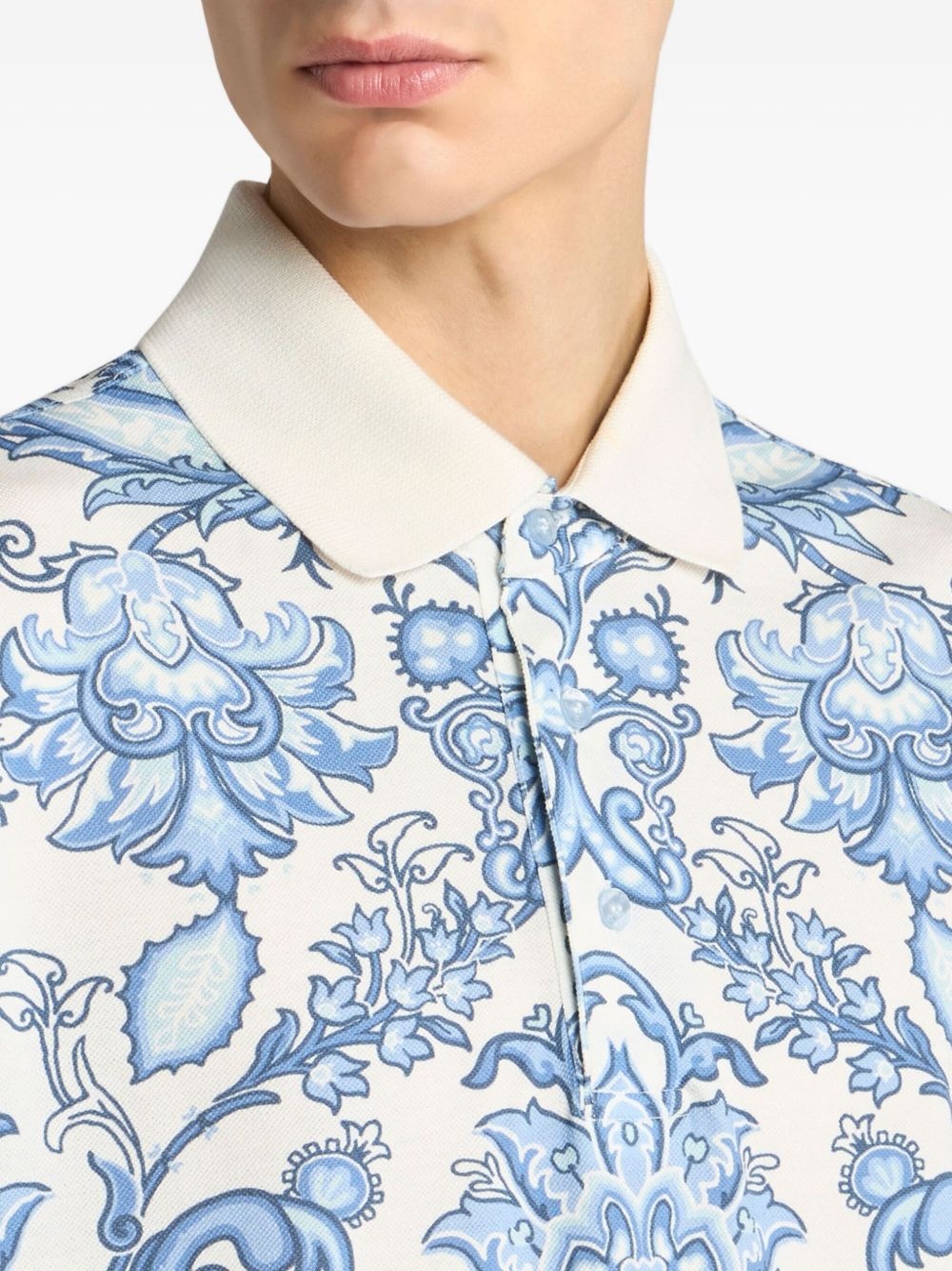 floral-print polo shirt - 4