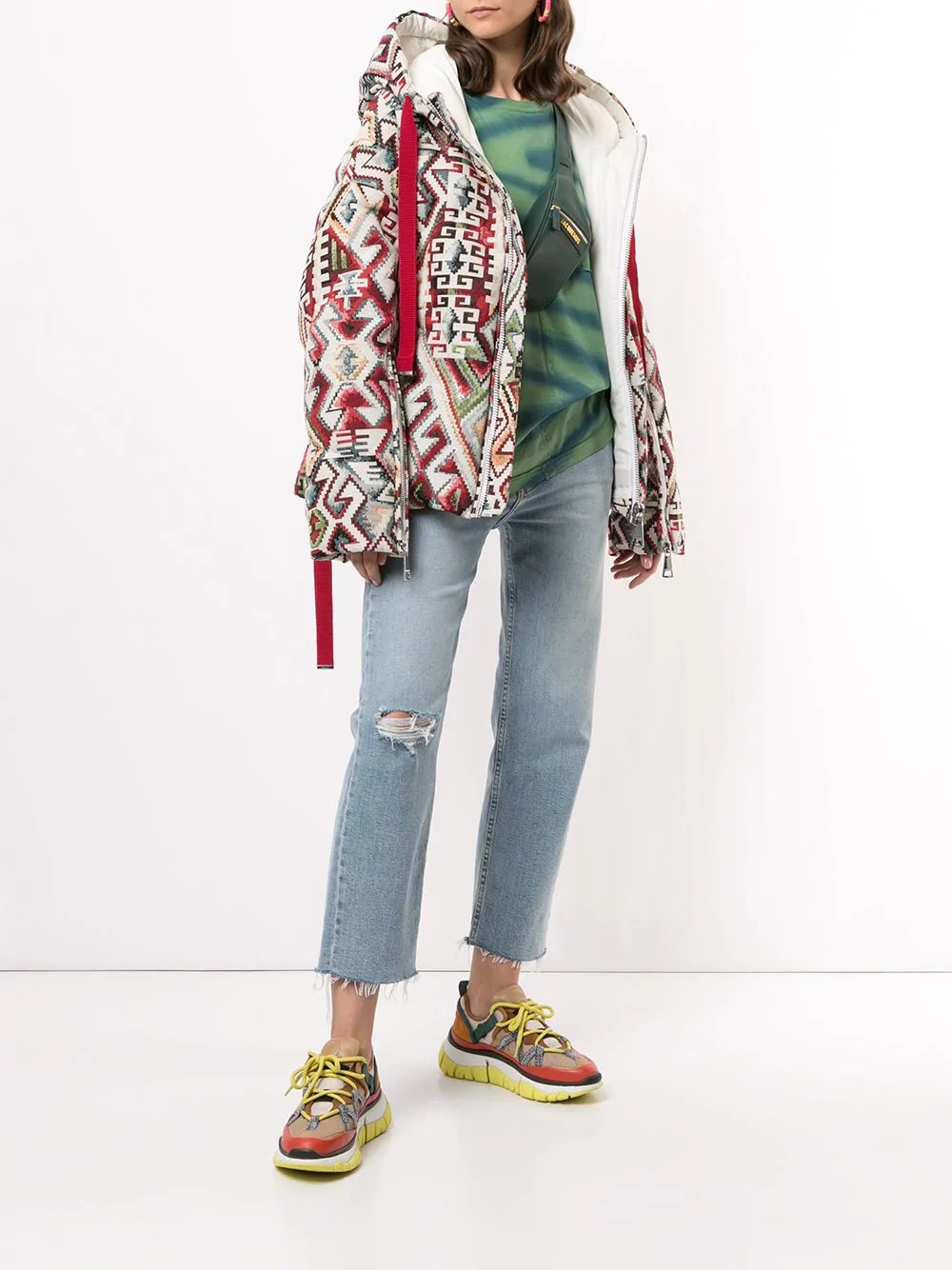 geometric-print puffer jacket - 2