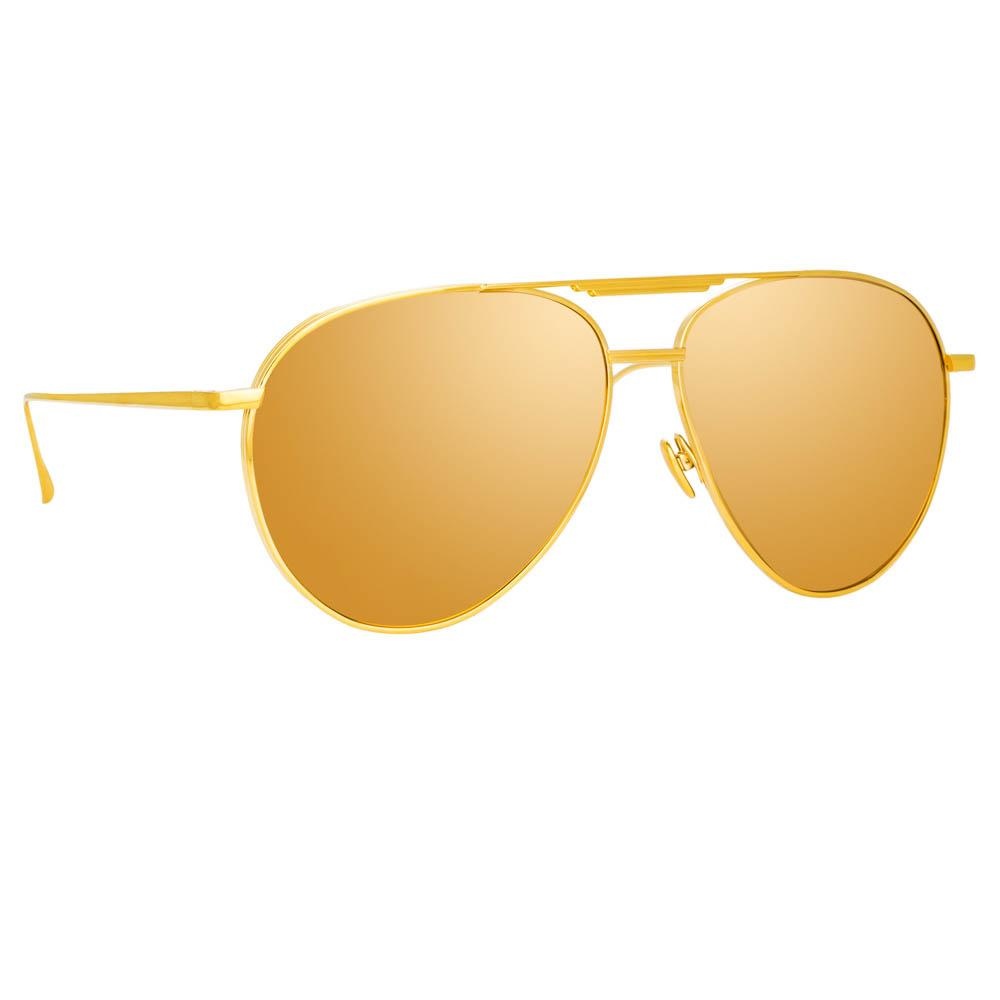 CARTER AVIATOR SUNGLASSES IN YELLOW GOLD - 2