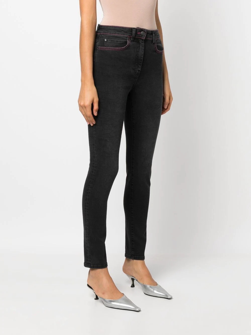 tonal-stitch skinny jeans - 3