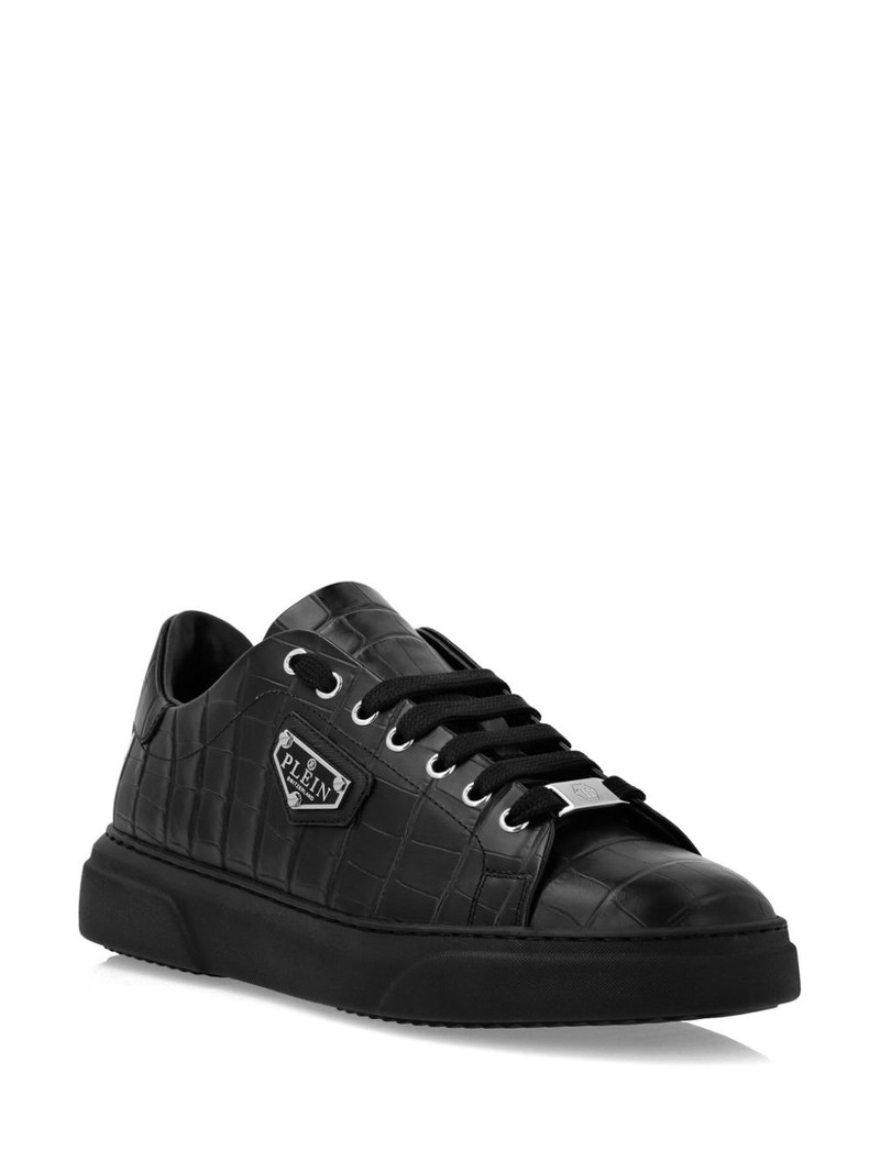 PHILIPP PLEIN Iconic Plein-plaque crocodile-effect sneakers outlook