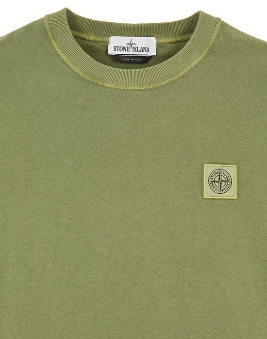 23757 GARMENT-DYED COTTON JERSEY 'FISSATO' TREATMENT OLIVE GREEN - 3