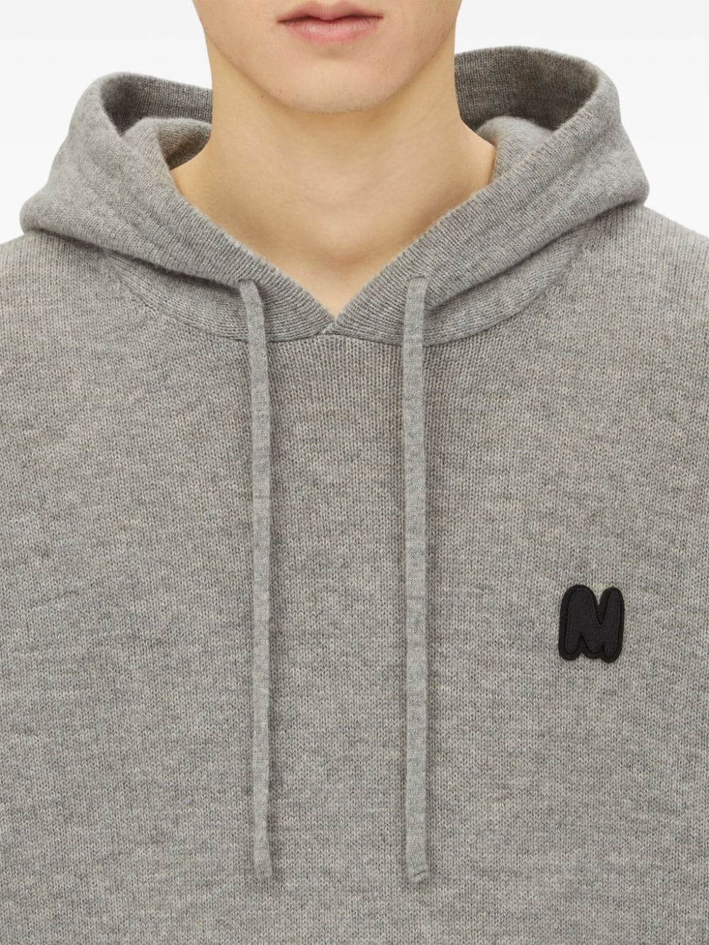 logo patch drawstring hoodie - 5