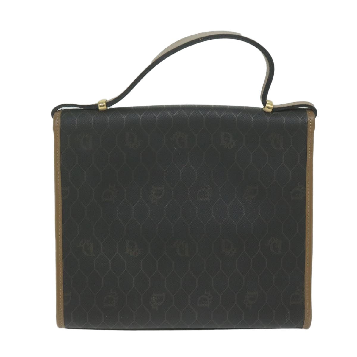 DIOR Honeycomb Canvas Hand Bag Leather Black - 2