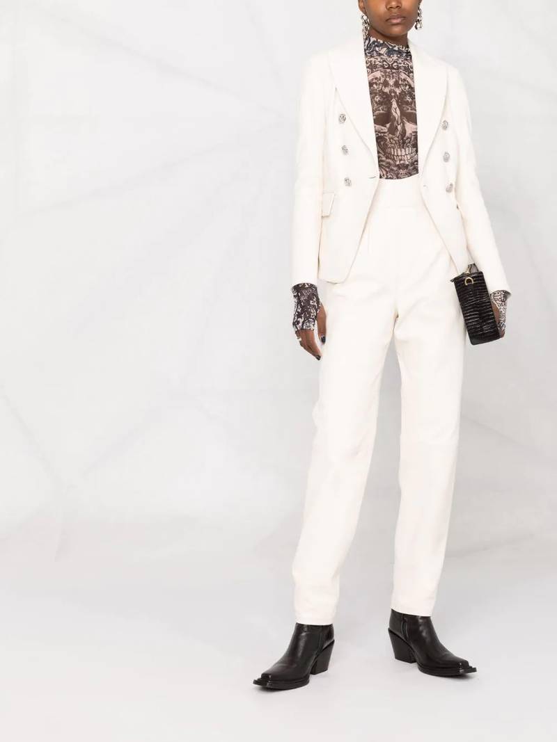 PHILIPP PLEIN high-waisted leather trousers outlook