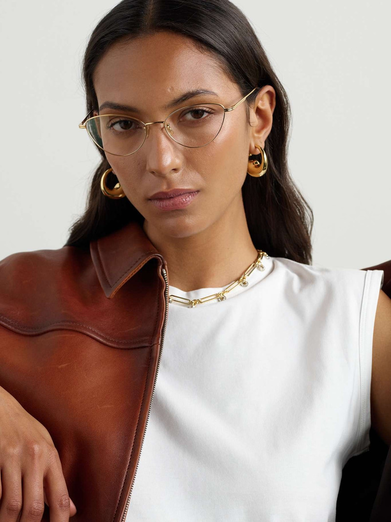 Oliver Peoples + KHAITE 1998RX cat-eye gold-tone optical glasses Gold outlook