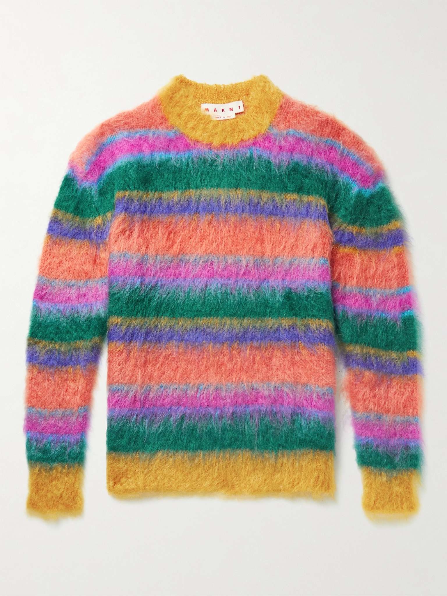 Striped Mohair-Blend Sweater - 1