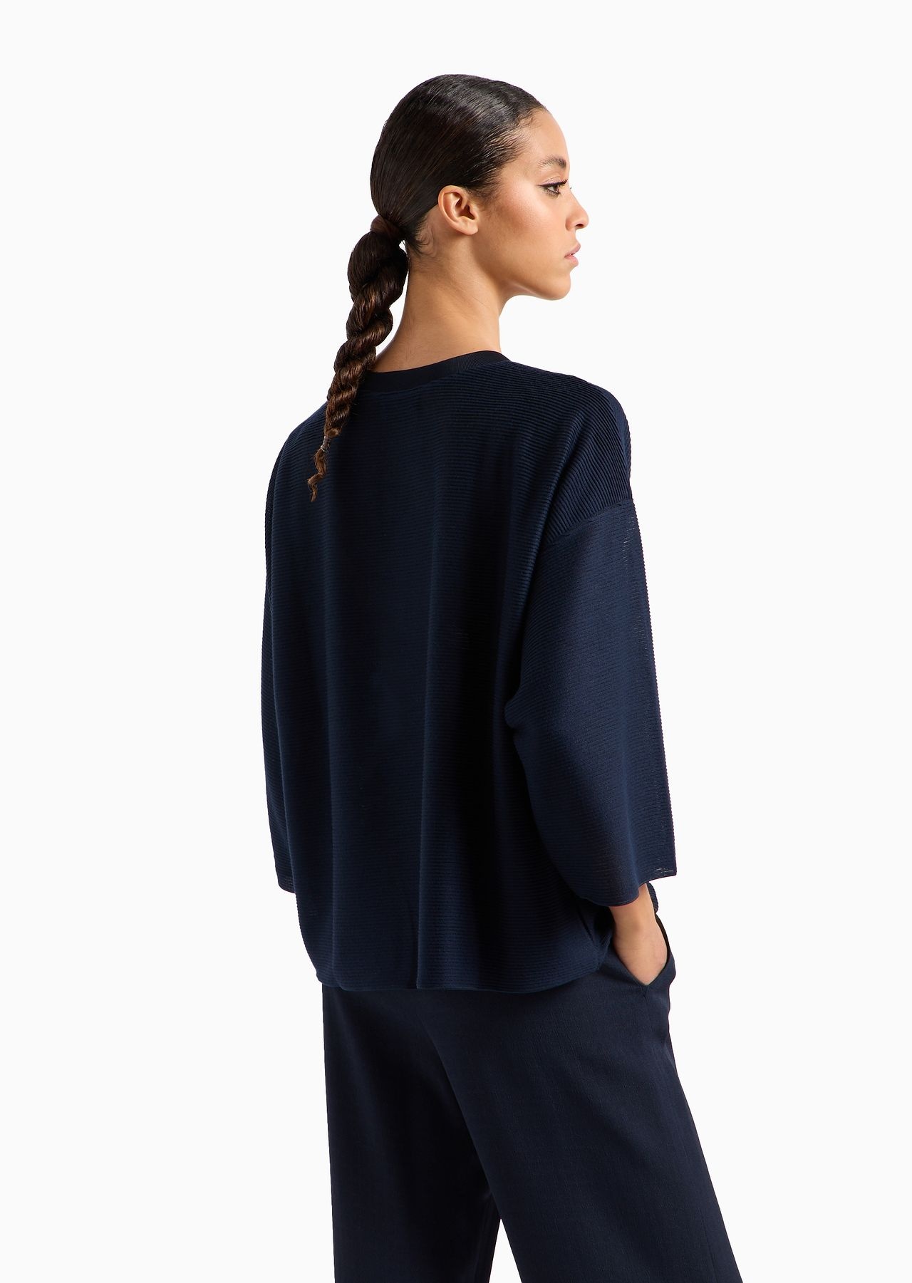 Icon modal jumper with jacquard horizontal ribbing - 3