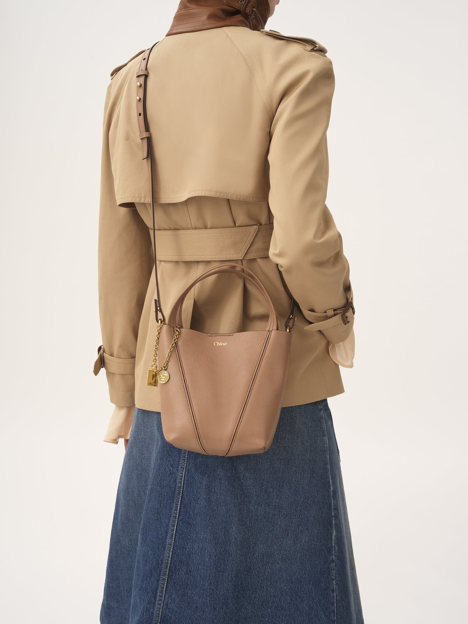 SMALL CHLOÉ SPIN TOTE BAG IN GRAINED LEATHER - 3