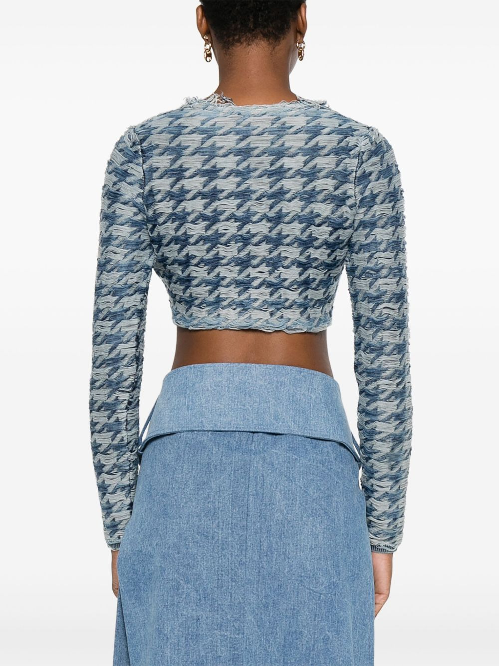 houndstooth-pattern cardigan - 4