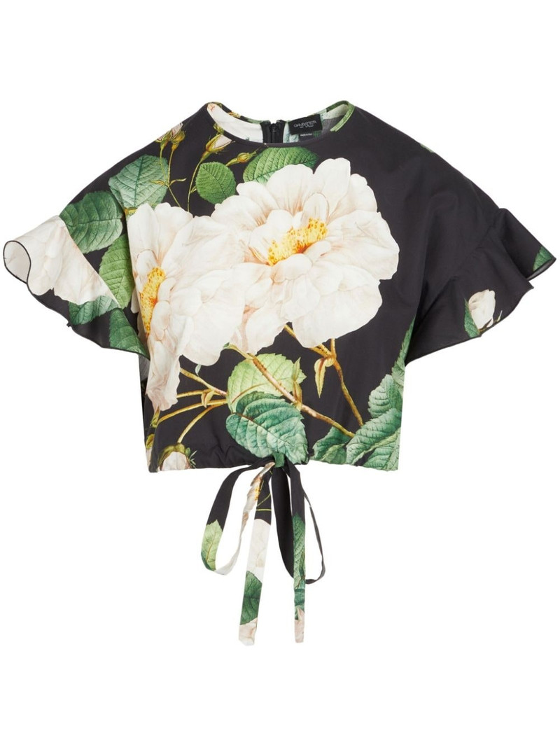 Giant Bloom cropped blouse 1