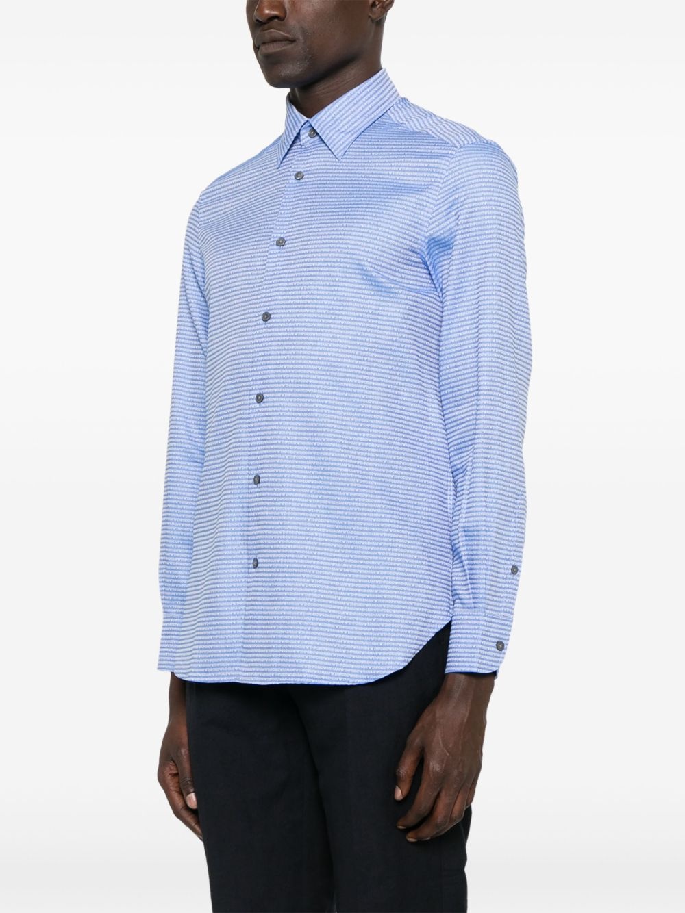 jacquard-logo cotton shirt - 3