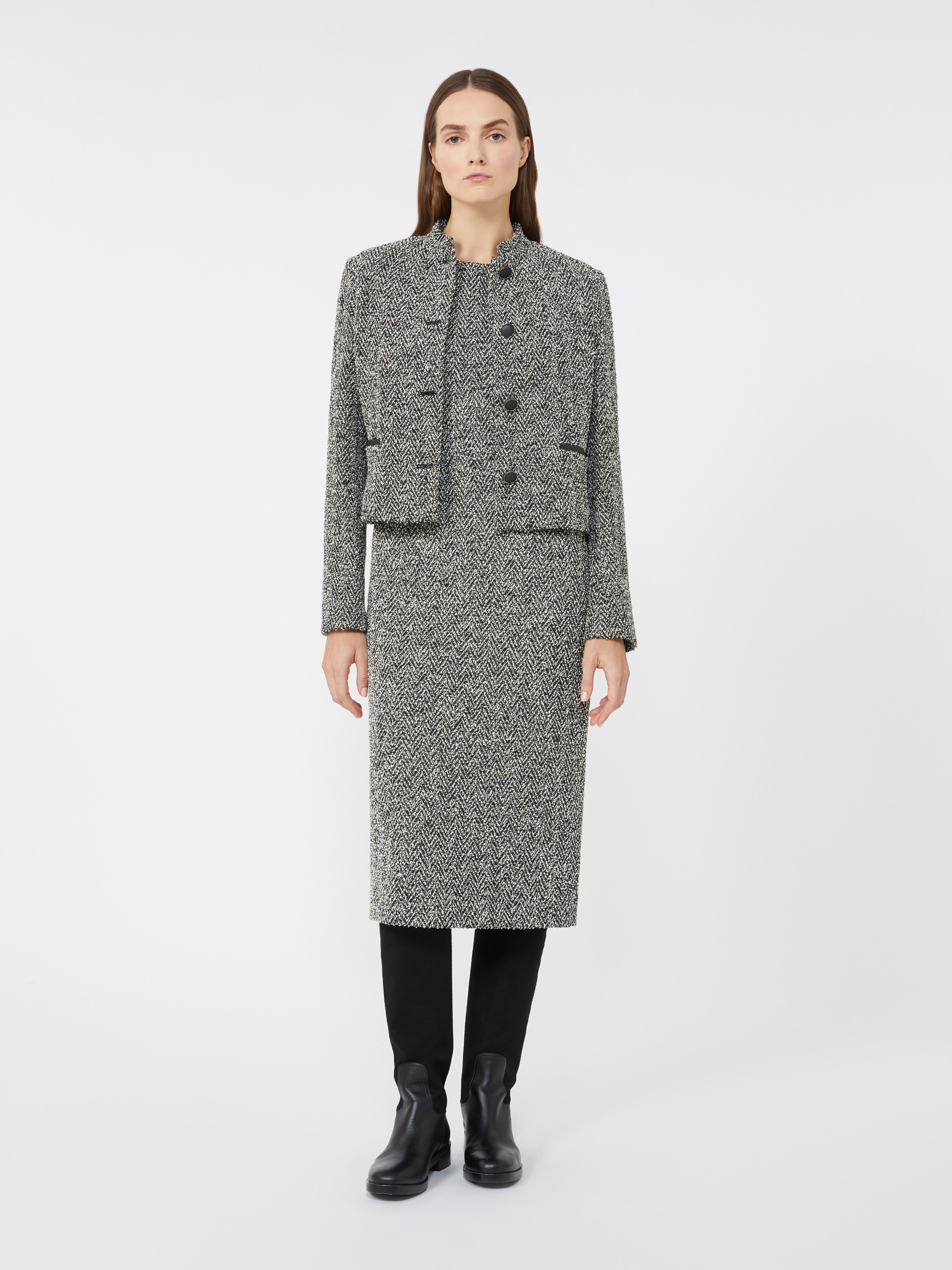 DONALD Bouclé jersey cropped jacket - 2