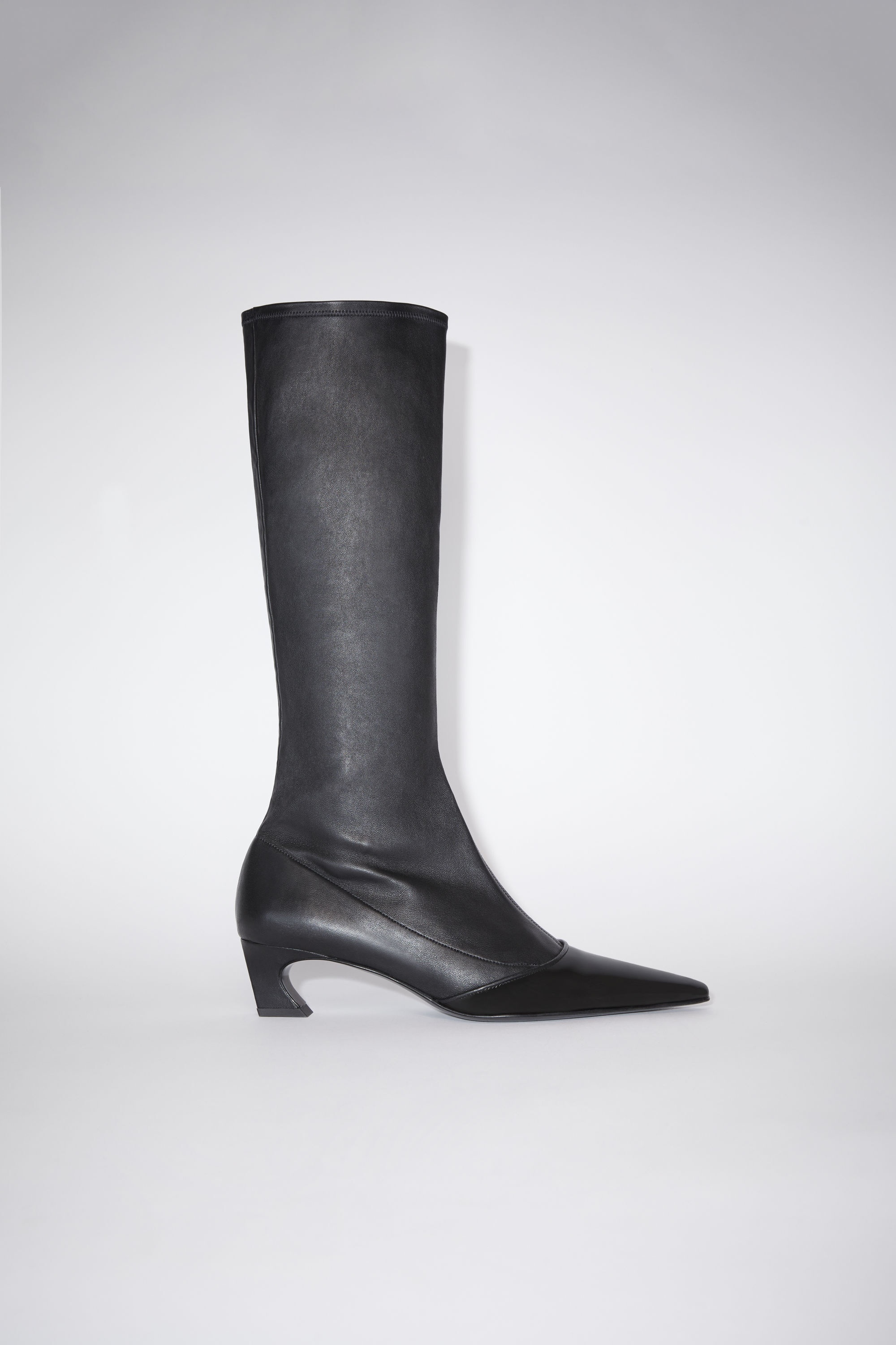 Leather heeled boots - Black - 1