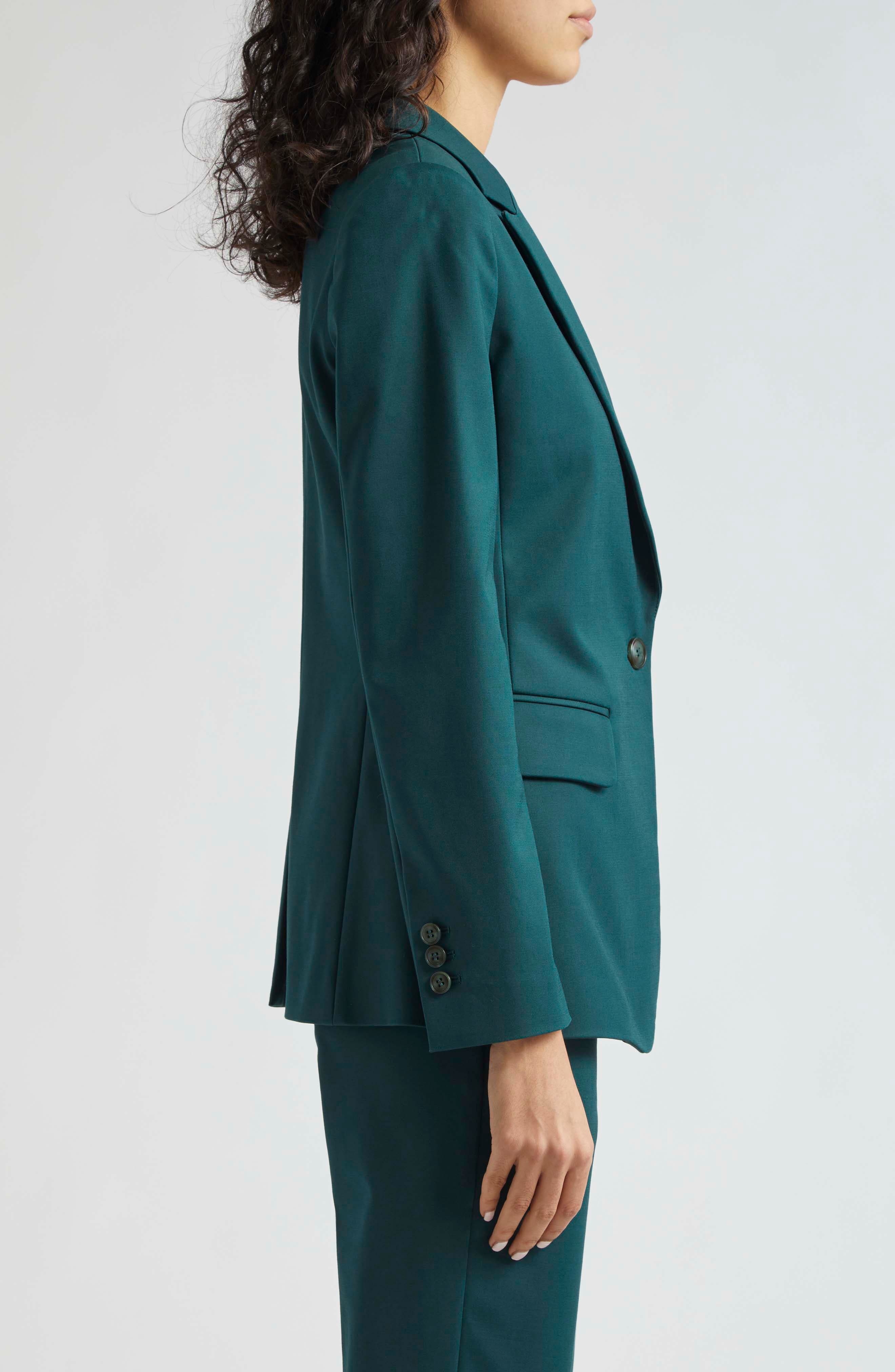 Emporio Armani Cotton Blend Couture One-Button Blazer in Dark Green at Nordstrom - 4