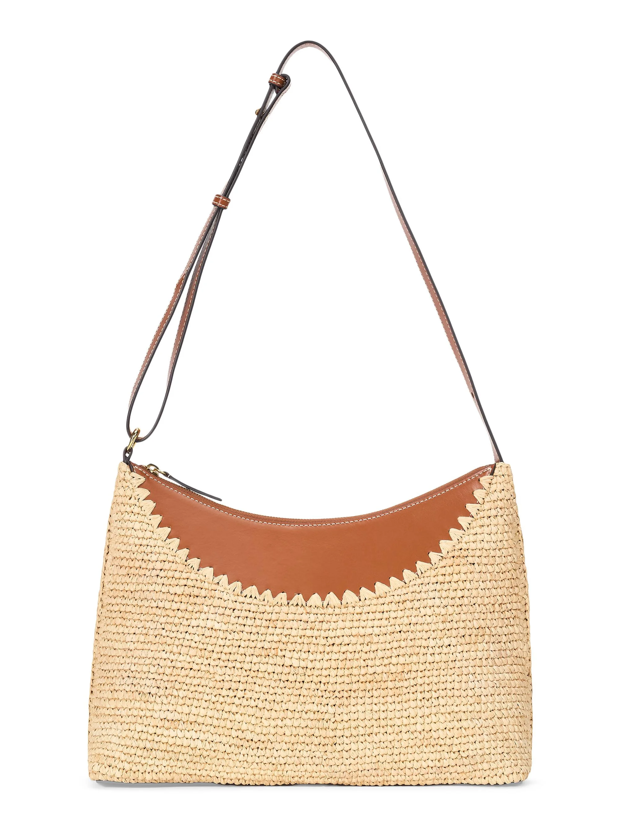 Women's Rowey Raffia Shoulder Bag - Natural Tan - 1