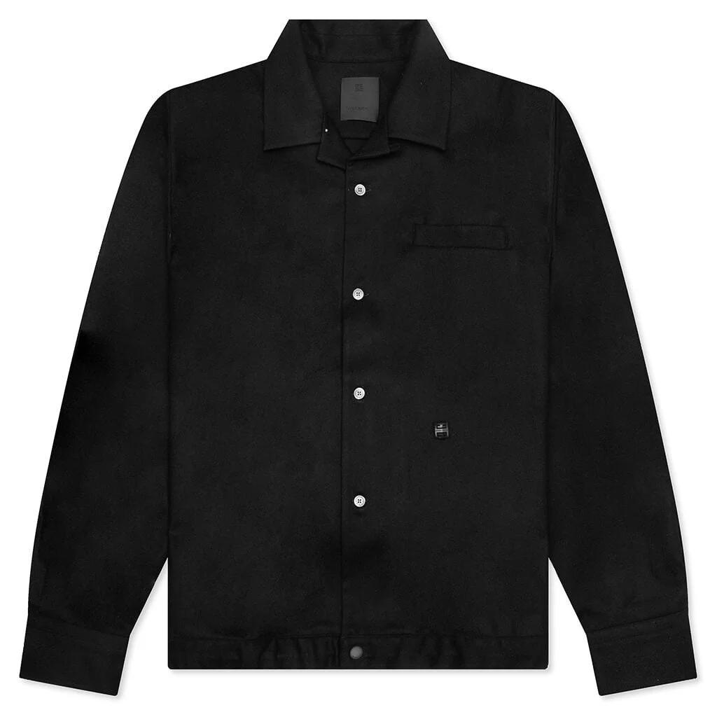 LONG SLEEVE OVERSHIRT - BLACK - 1