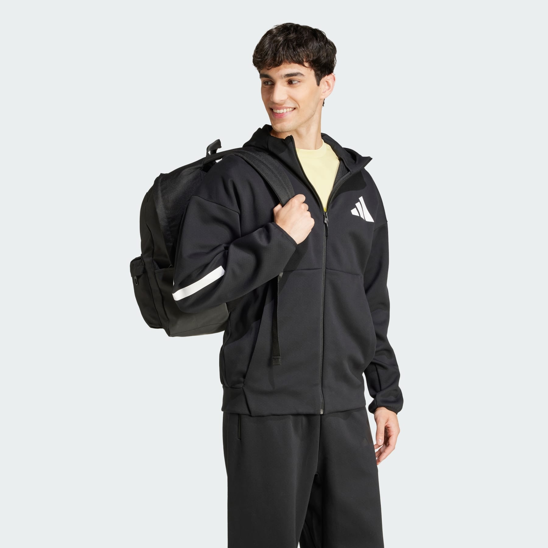 adidas Z.N.E. Full-Zip Hooded Track Jacket - Black | Free