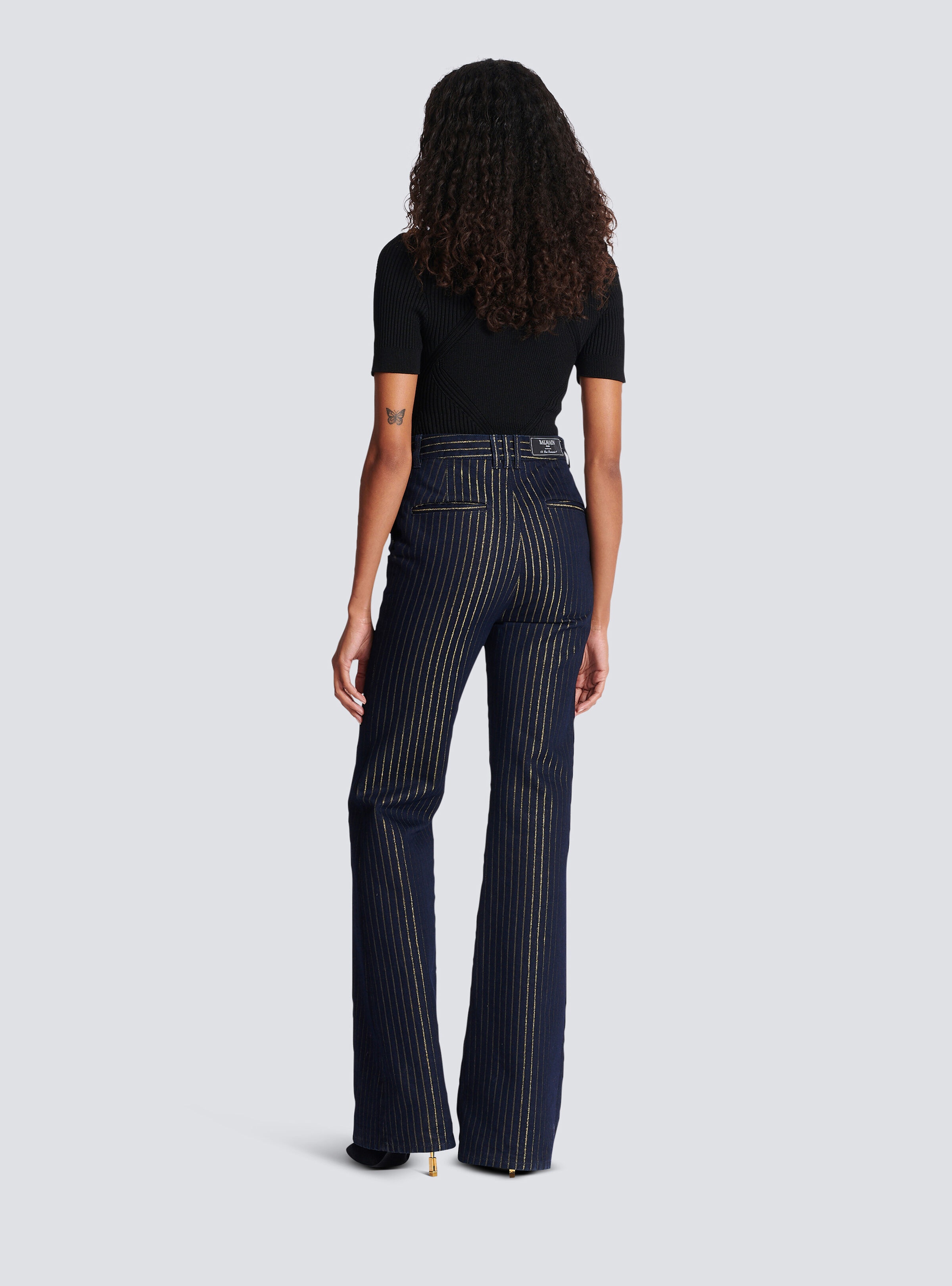 Flared jeans with lurex stripes - 4