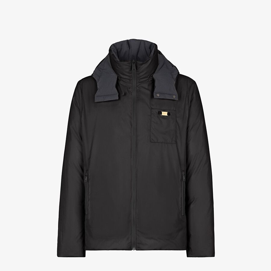 Gray nylon down jacket - 5