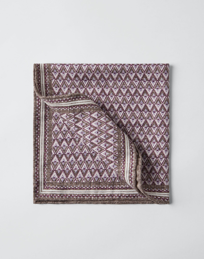 Silk pocket square with geometric design 1