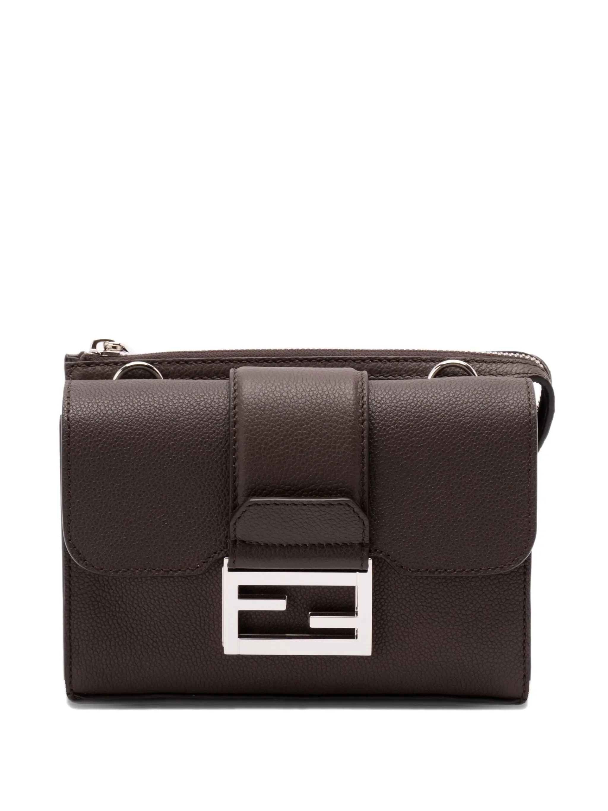 Fendi Double Baguette Leather Messenger Bag - 1