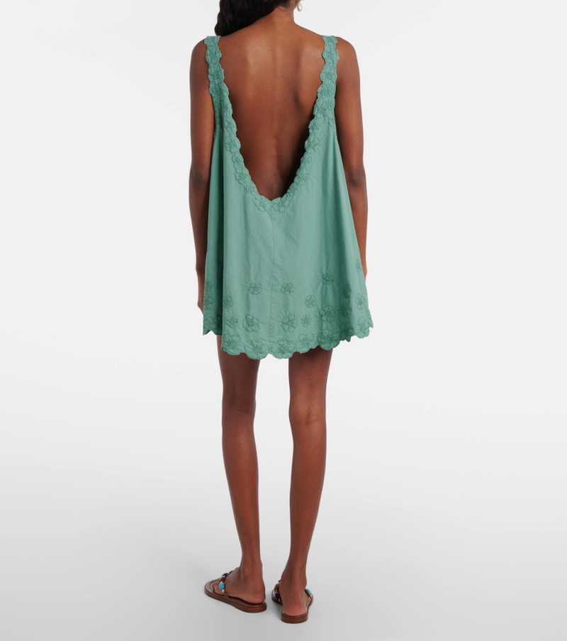 Embroidered cotton poplin minidress 3