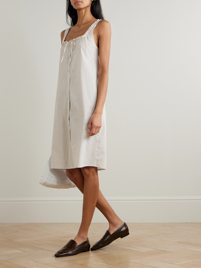 DEIJI STUDIOS Ruffled Striped Organic Cotton-poplin Dress outlook