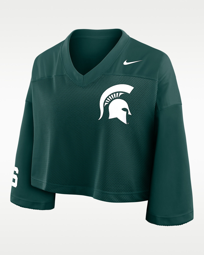 Michigan State Jersey Women's Nike Dri-FIT College Cropped Top 1