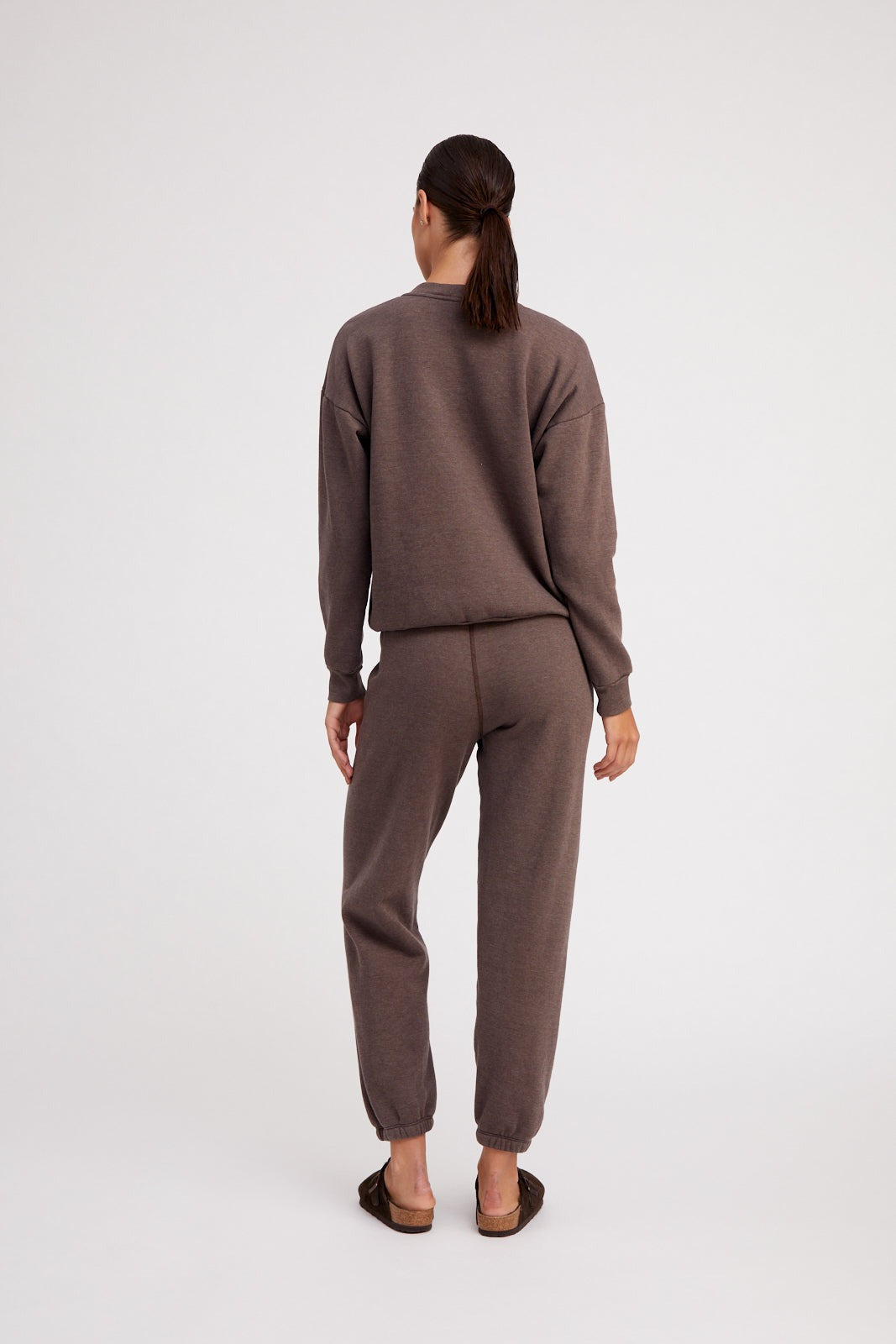 HEATHER BROWN HEART SWEATPANTS - 6