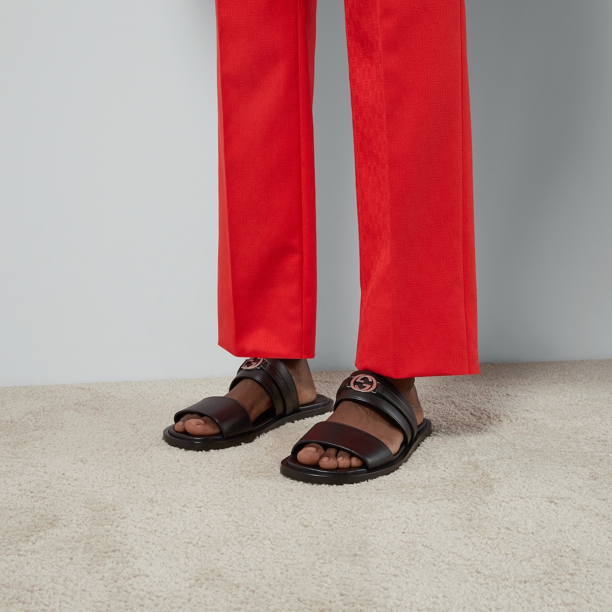Men's sandal with Round Interlocking G - 3