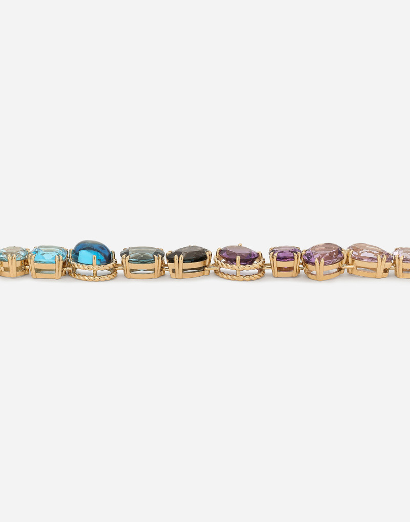 Rainbow necklaces in yellow gold 18kt with multicolor gemstones 4