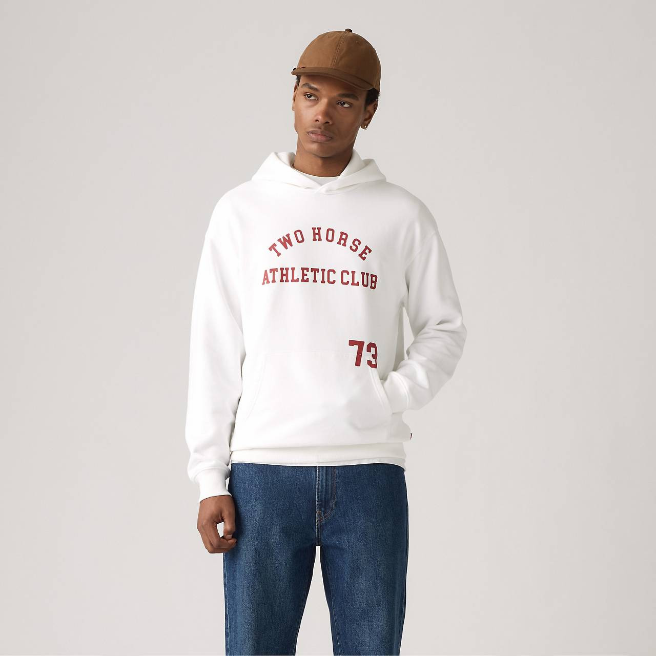 TWO HORSE BOXY CROPPED HOODIE SWEATSHIRT - 2