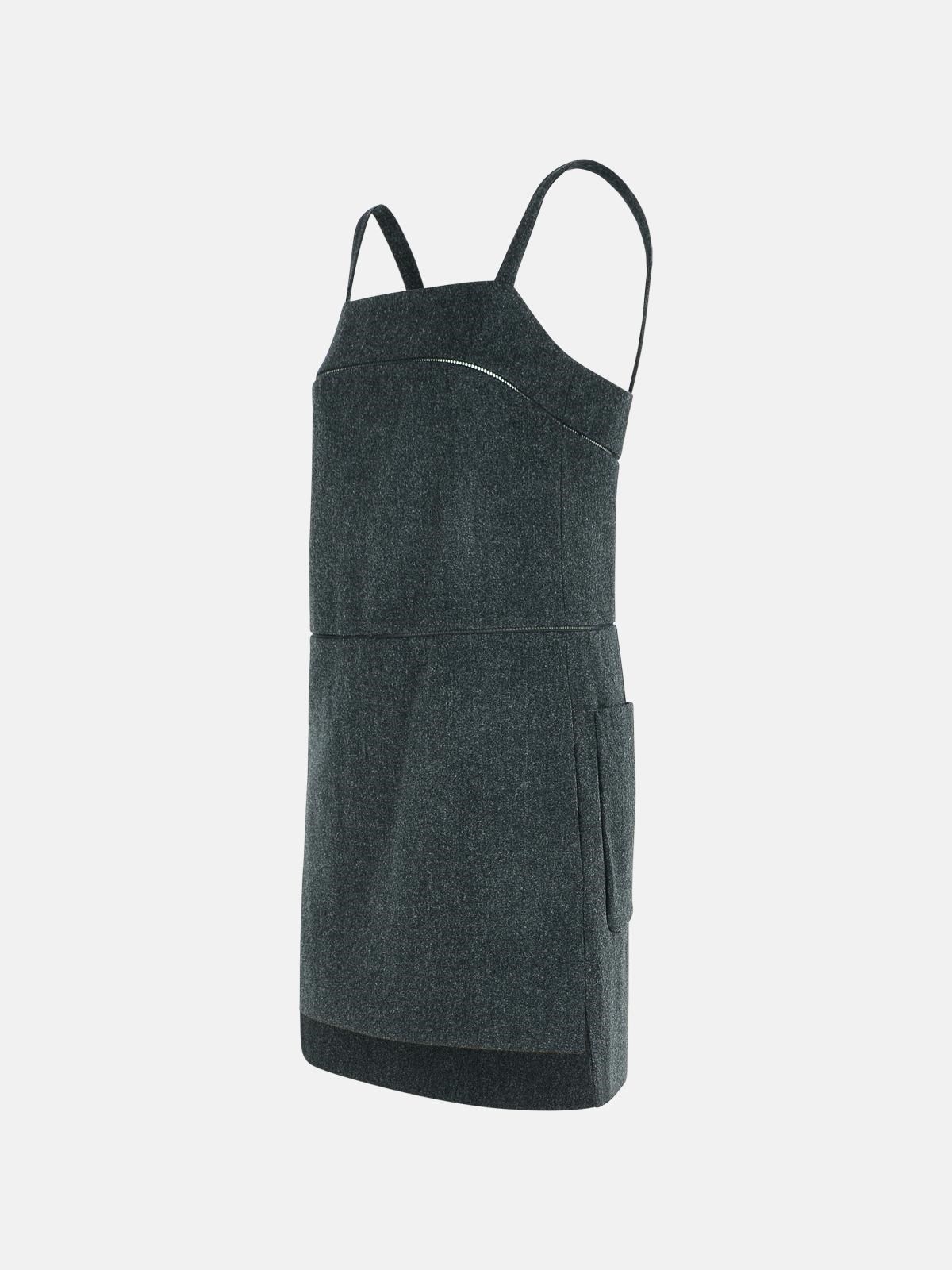 'LEALE' GREY VIRGIN WOOL DRESS - 2