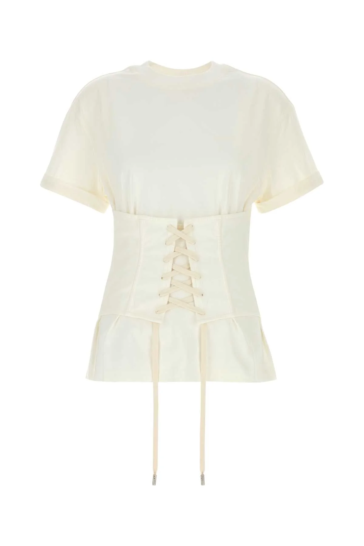 Alexander Mcqueen Women White Cotton T-Shirt - 1