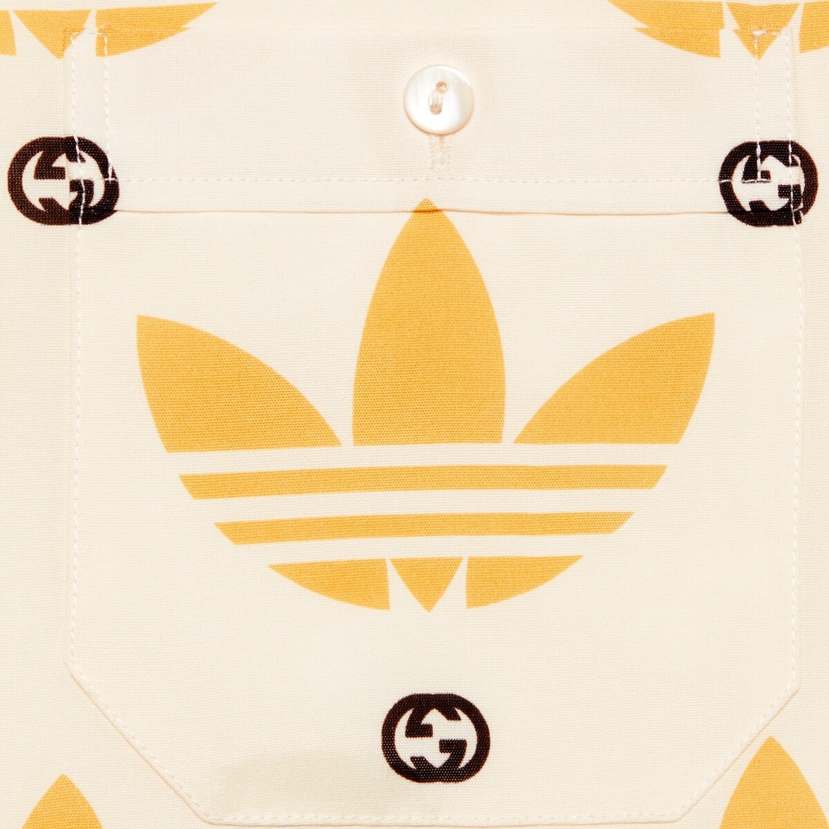 adidas x Gucci Trefoil print bowling shirt - 5