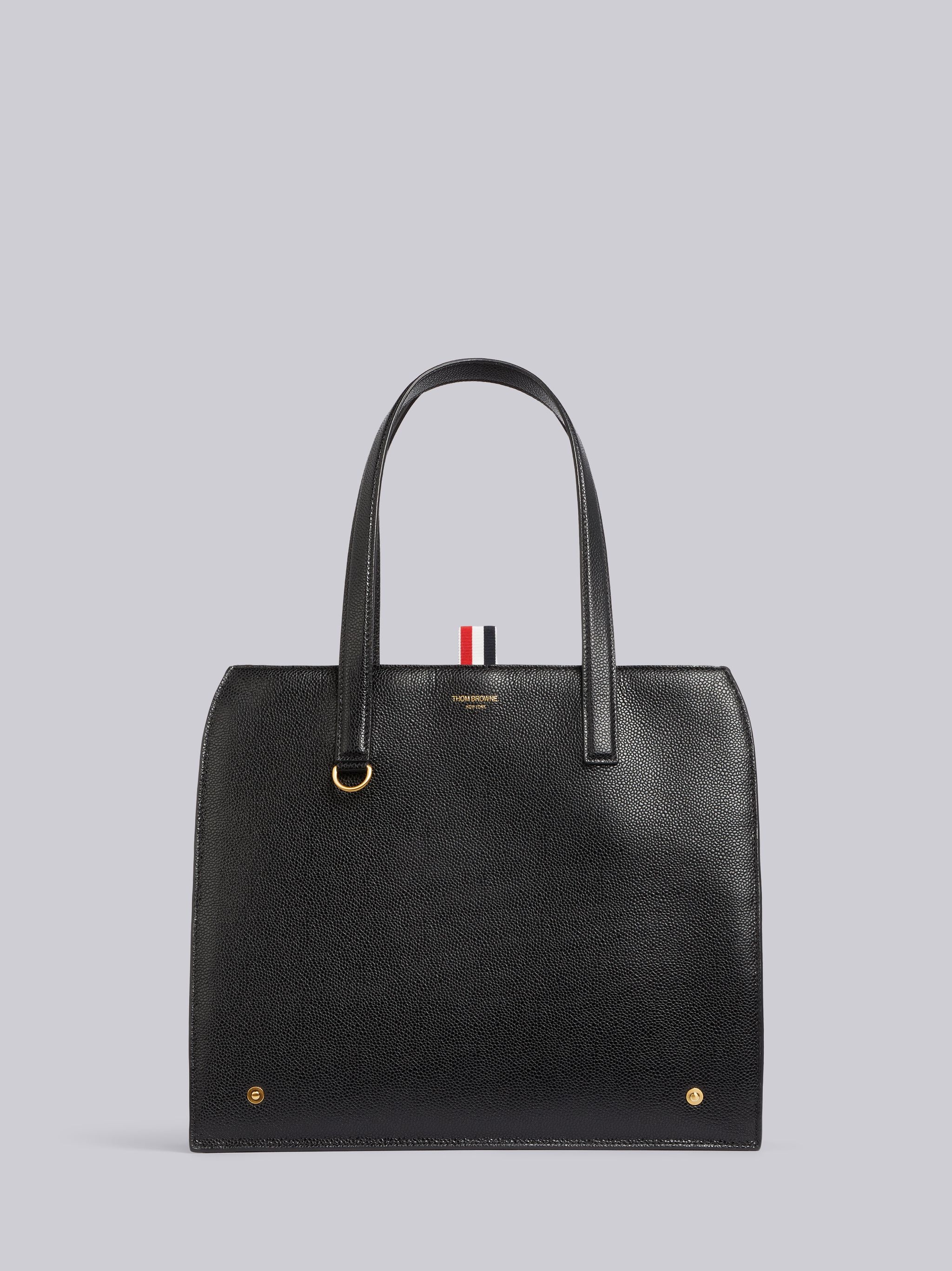 Black Pebbled Soft Thom Tote - 1