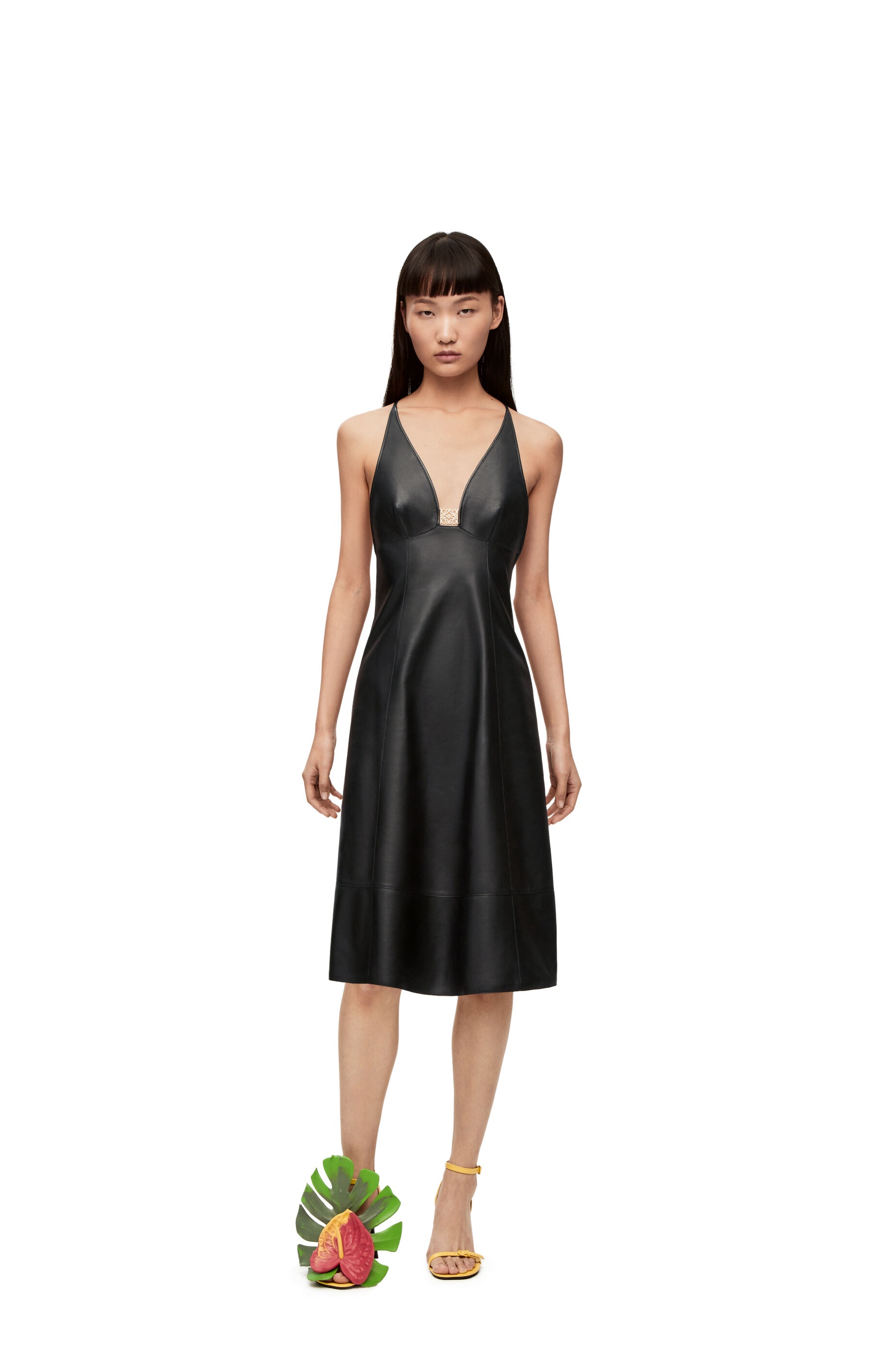 Anagram strappy dress in nappa - 3