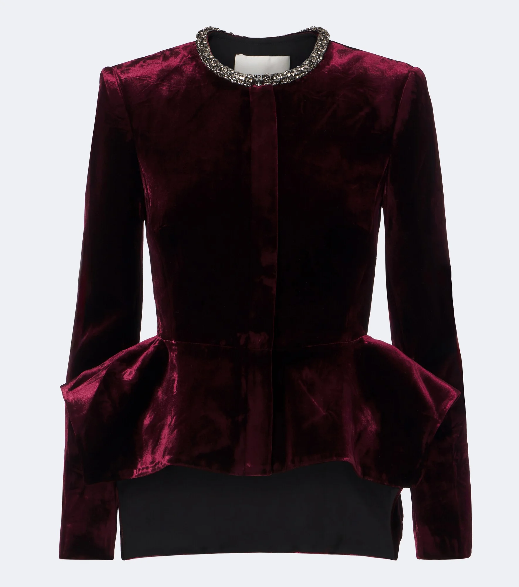 Embellished peplum velvet blazer - 1