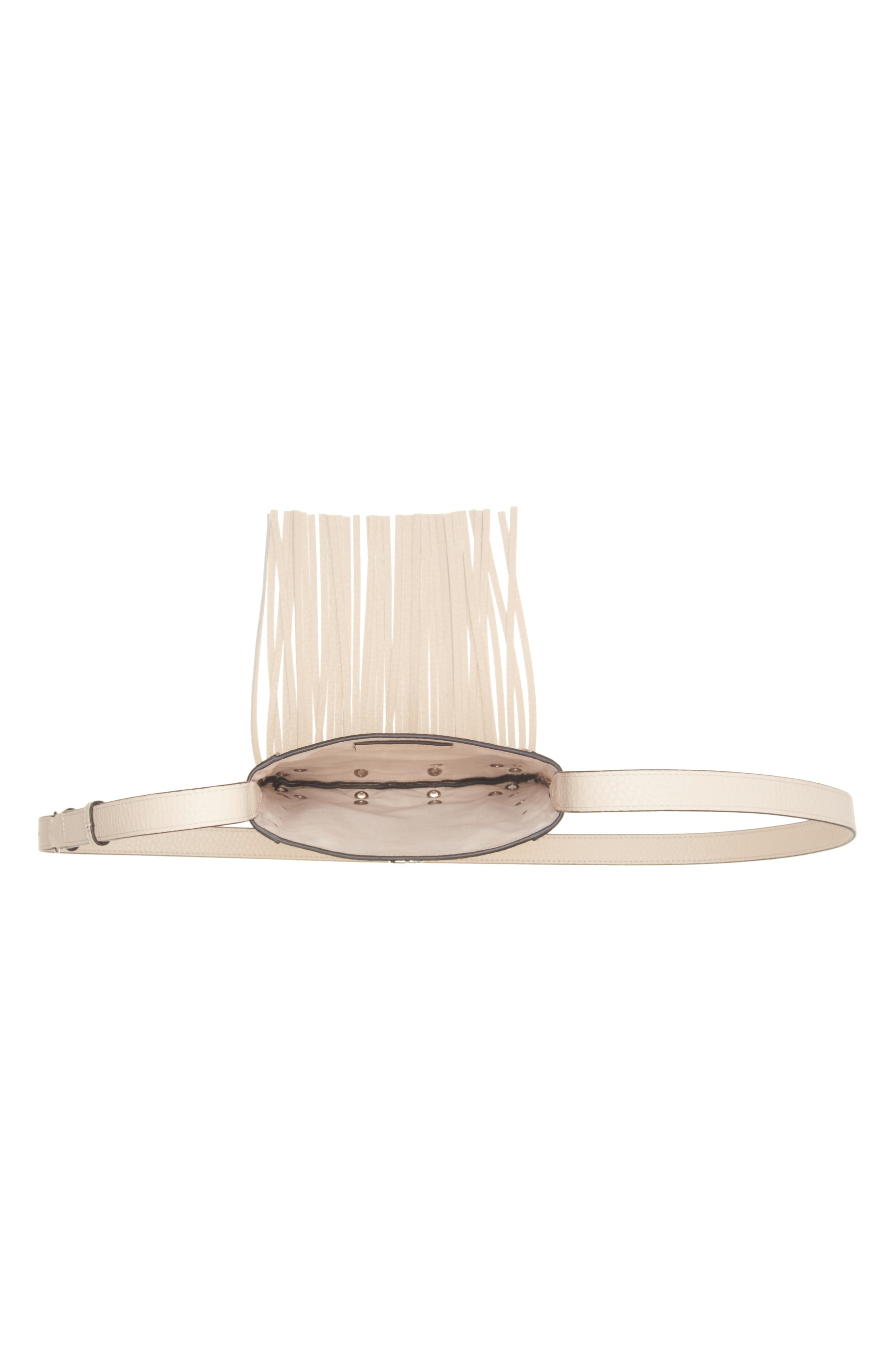 Valentino Garavani Small Nellcôte Fringe Stud Crossbody Bag in I16 Light Ivory at Nordstrom - 5
