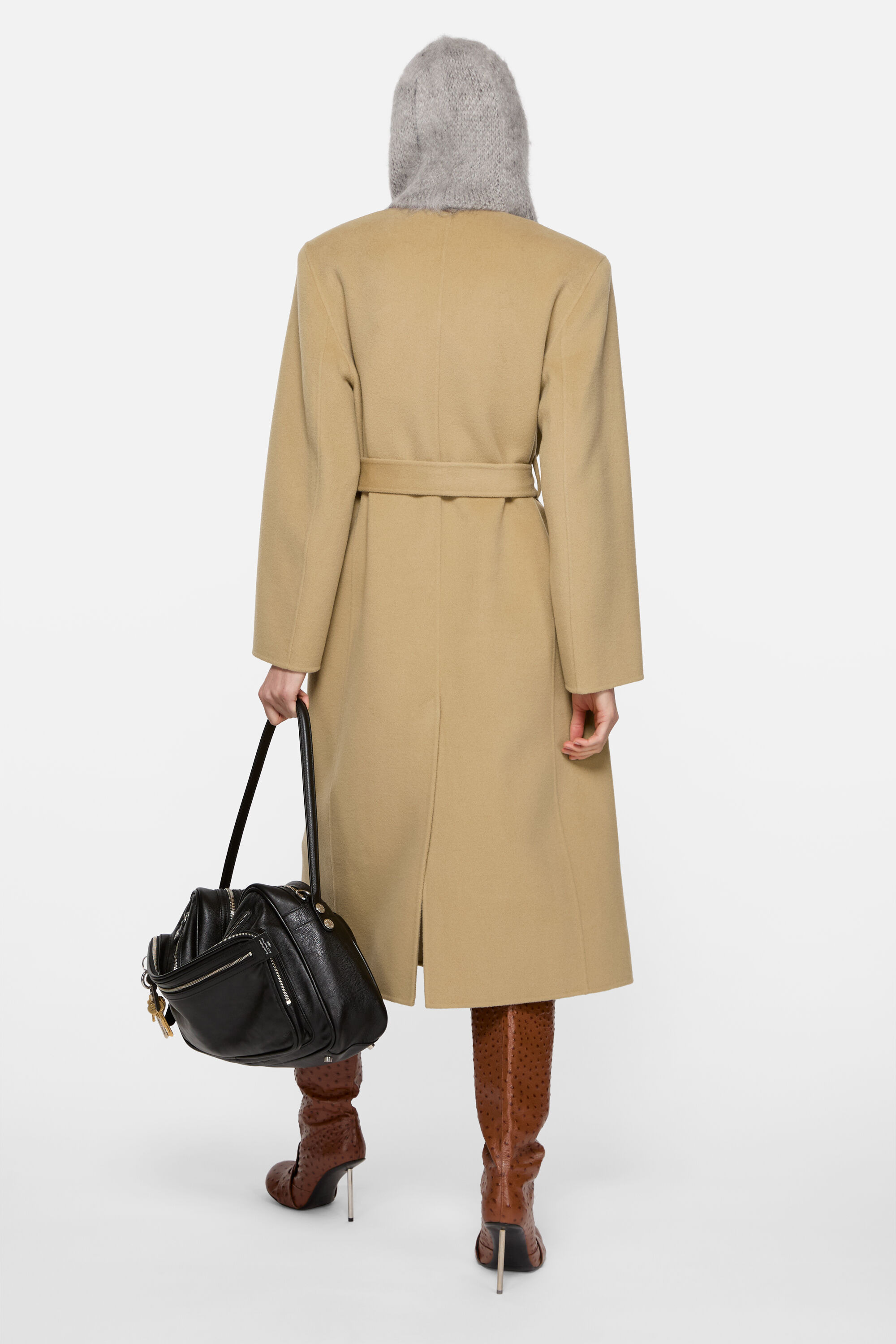 Double-breasted cashmere coat - Light beige - 3