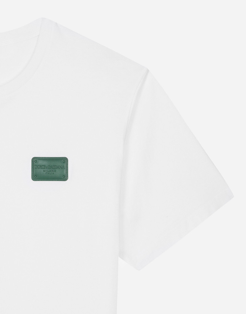 Cotton T-shirt with branded tag 5