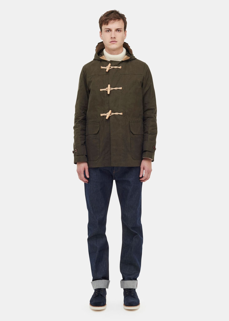 GLOVERALL Men's Bailey Wax Duffle Coat Khaki outlook