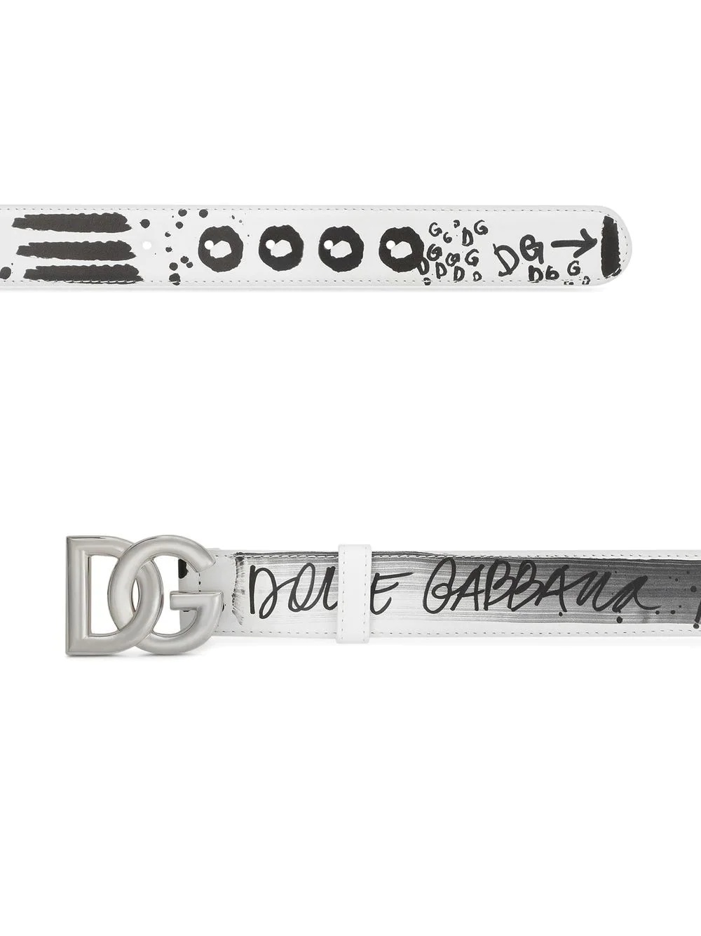 graffiti-print logo-buckle belt - 2