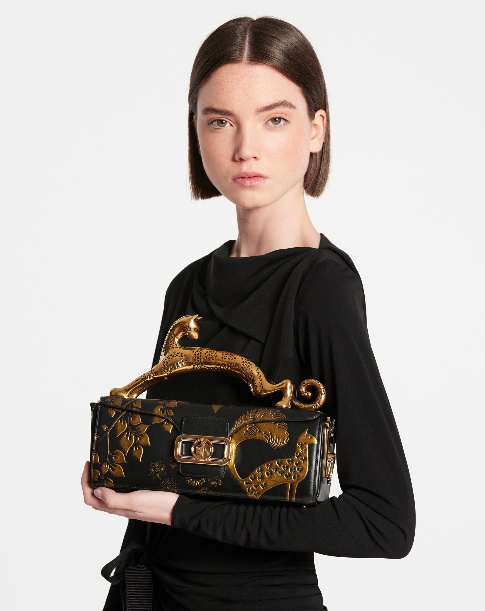 LEATHER RATEAU PENCIL CAT BAG - 6