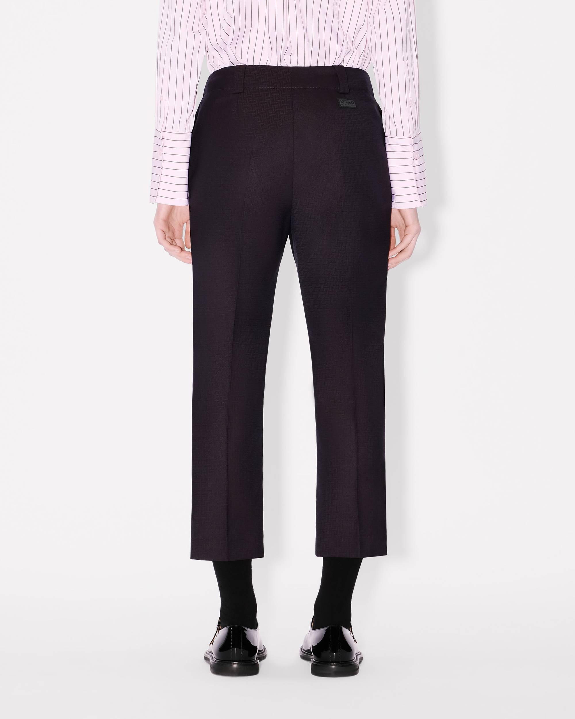 'KENZO Weave' cropped pants in wool jacquard - 5