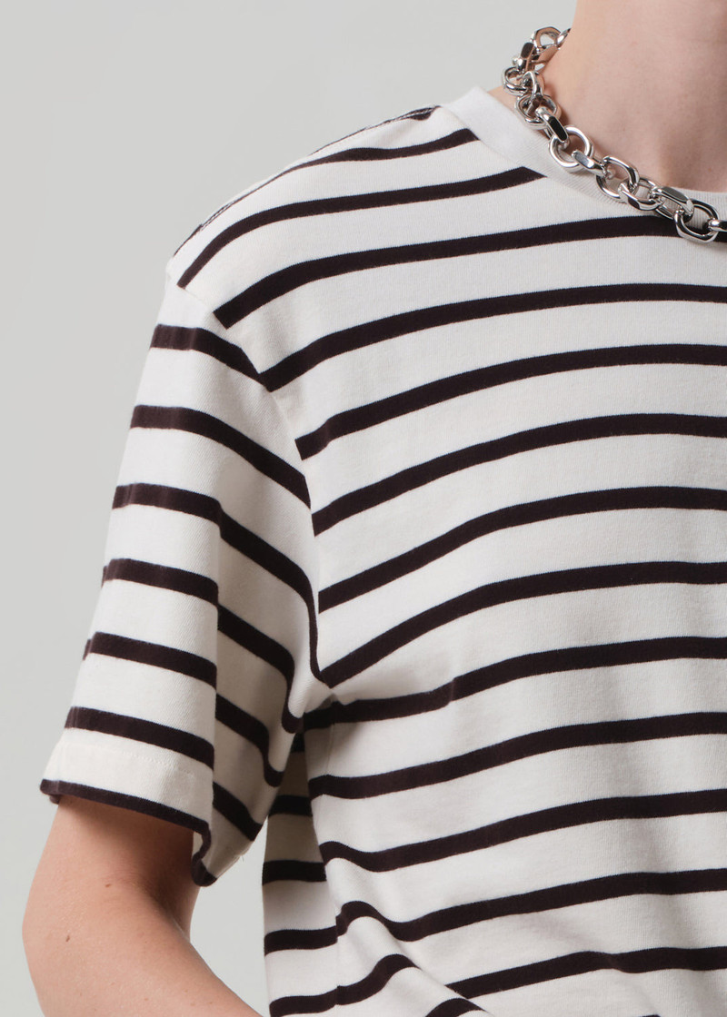 Goldie Tee In Chocolate Stripe 5