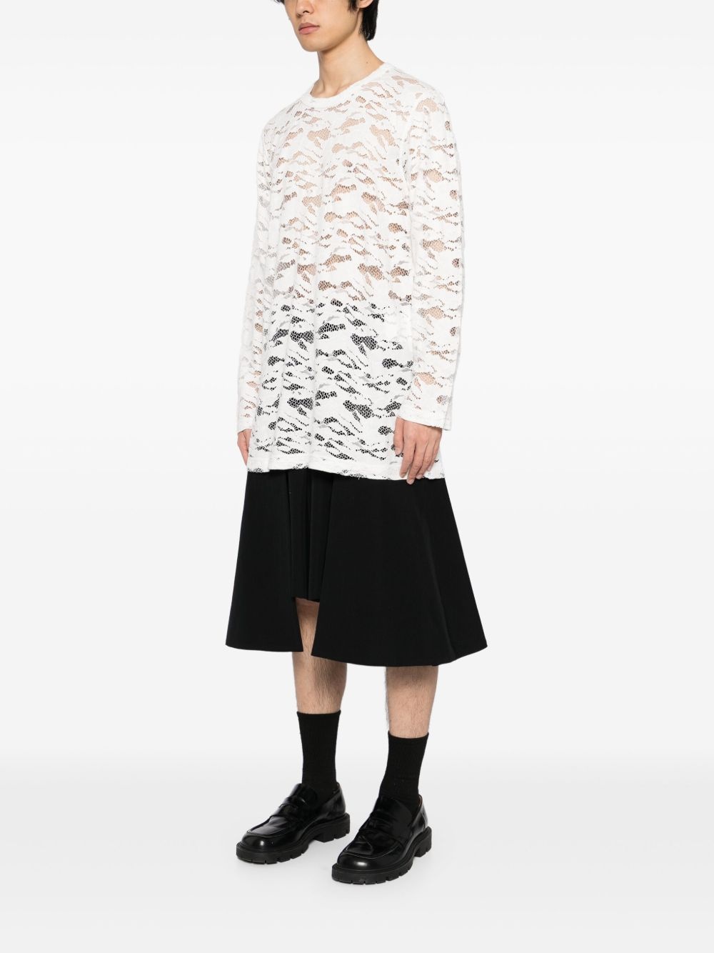 lace embroidery t-shirt - 3